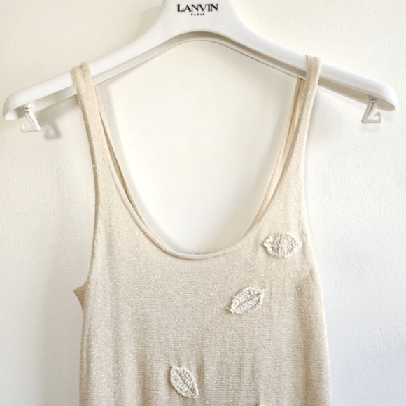 New Caroline Constas Cala Shimmery Knit Embroidered Floral Maxi Dress X-Small - Picture 8 of 13